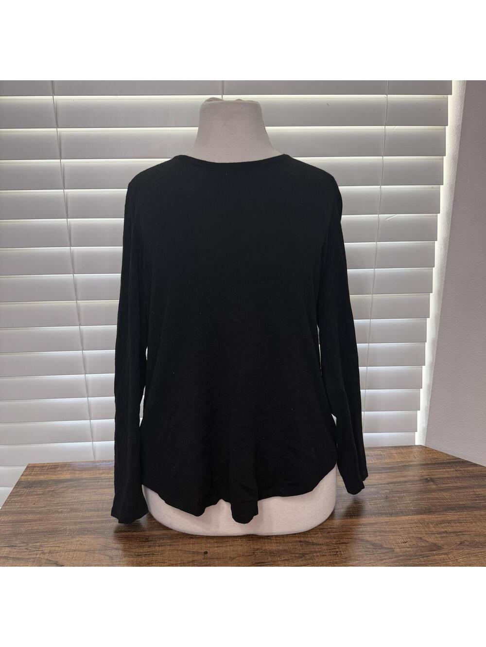 Chico's Black Long Sleeve Top with Back Zipper Size 1